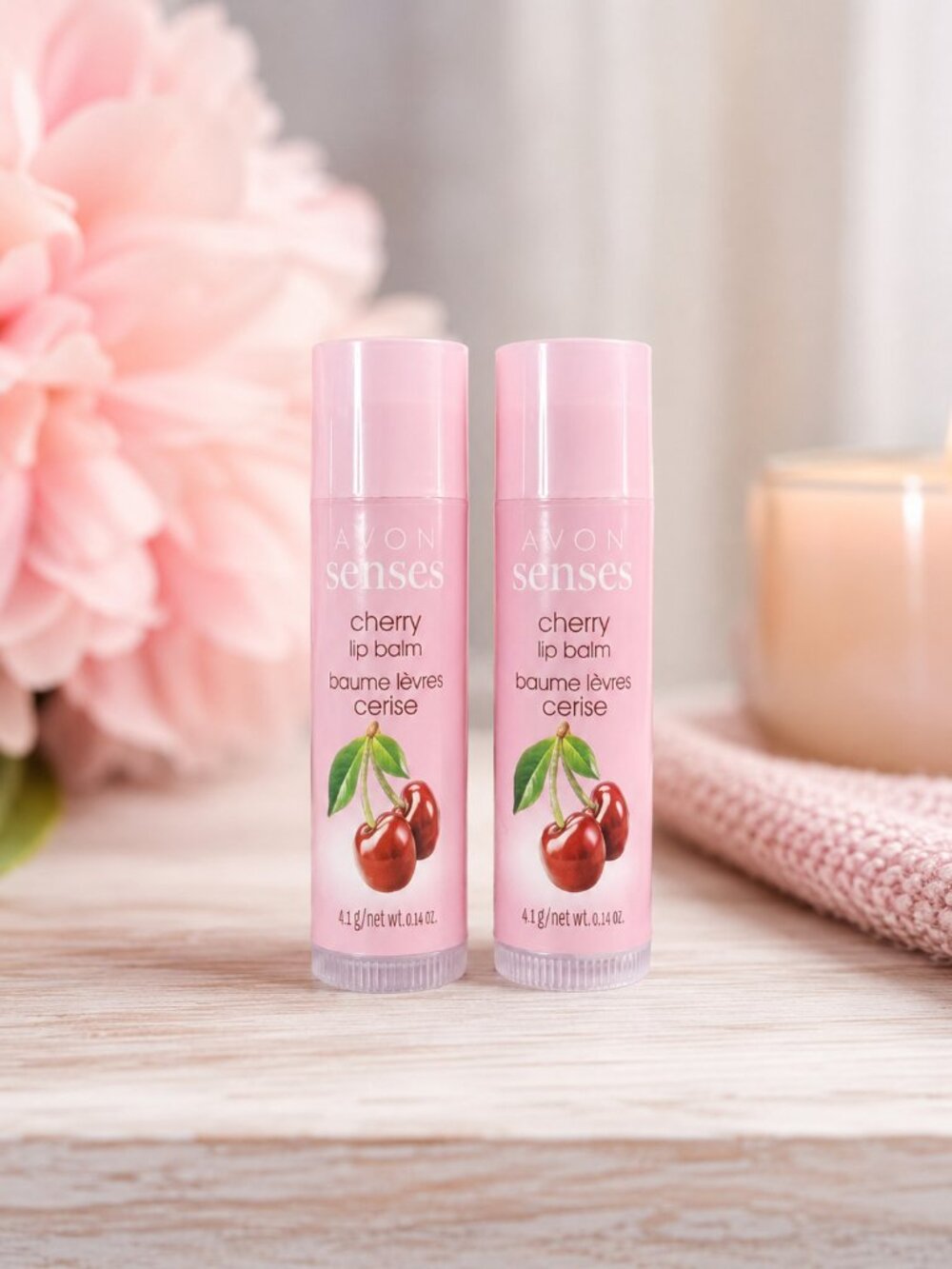 AVON Senses Cherry Lip Balm lot of 2  NEW SEALED
